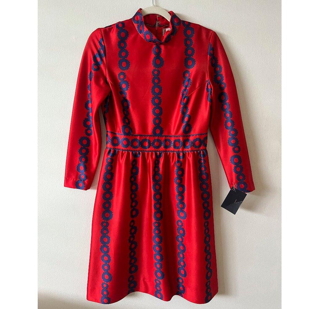 Cute Vtg 60s 70s Emilio Borghese Midi Dress - Psychedelic, Mod, Pop Art